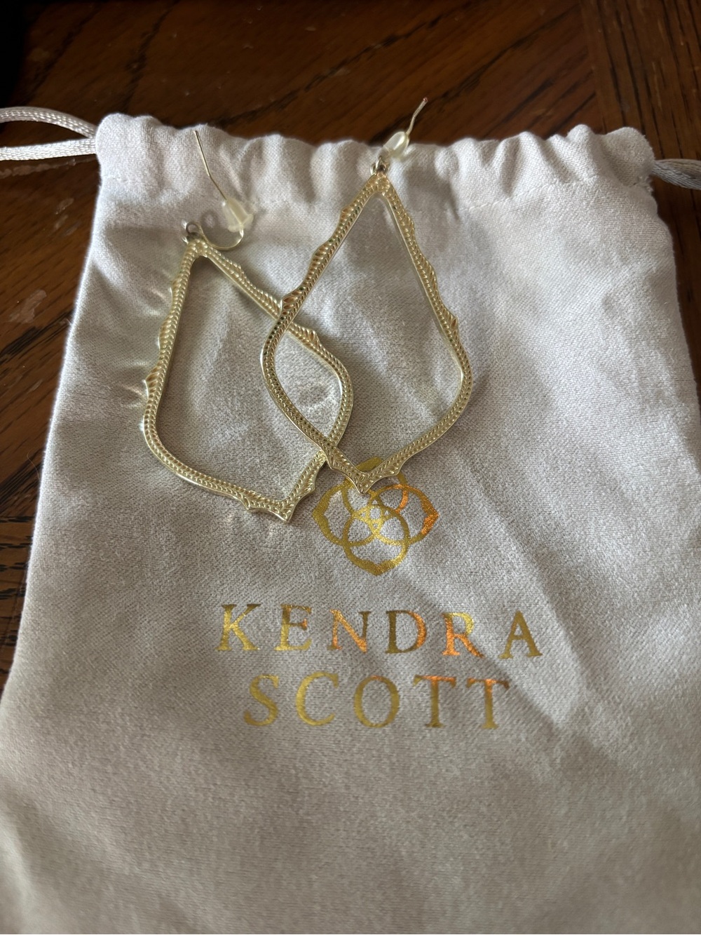 Kendra Scott Gold Open Teardrop Dangle Earrings